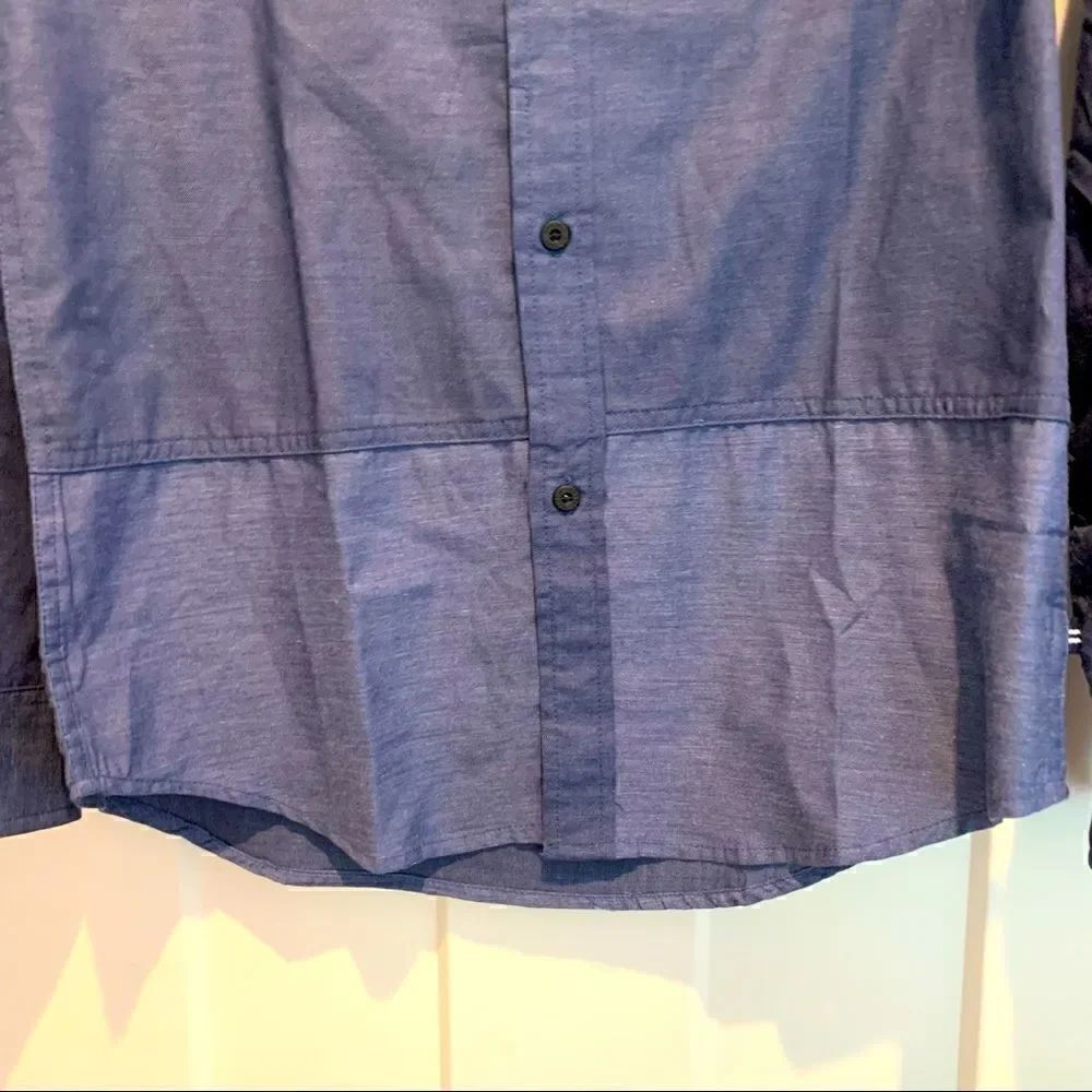Nautica Button-Down Collared Navy Blue ColorBlock Untuck Shirt Boy’s XL NWT - Picture 4 of 10